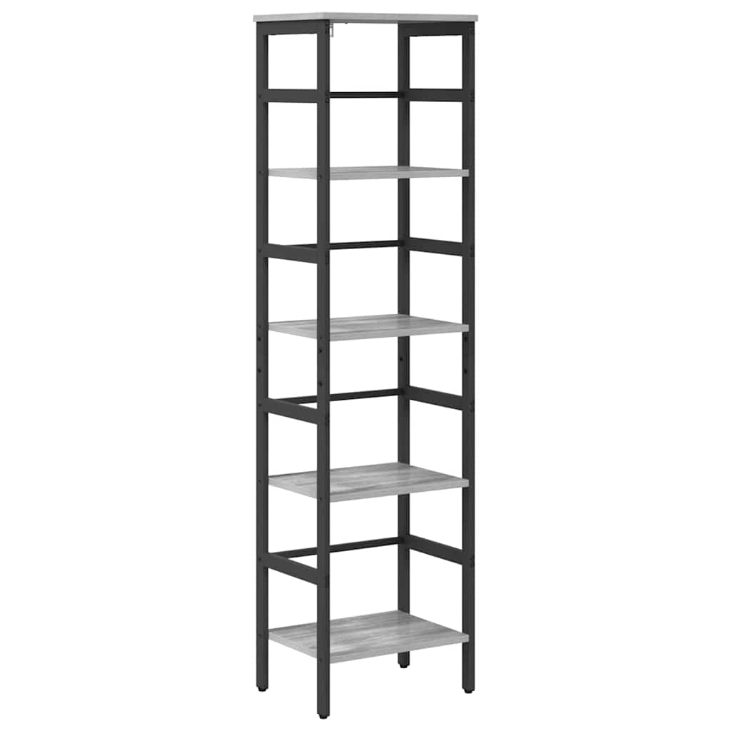 vidaXL Bücherregal Graues Sonoma 40 x 29,5 x 149 cm Holzwerkstoff