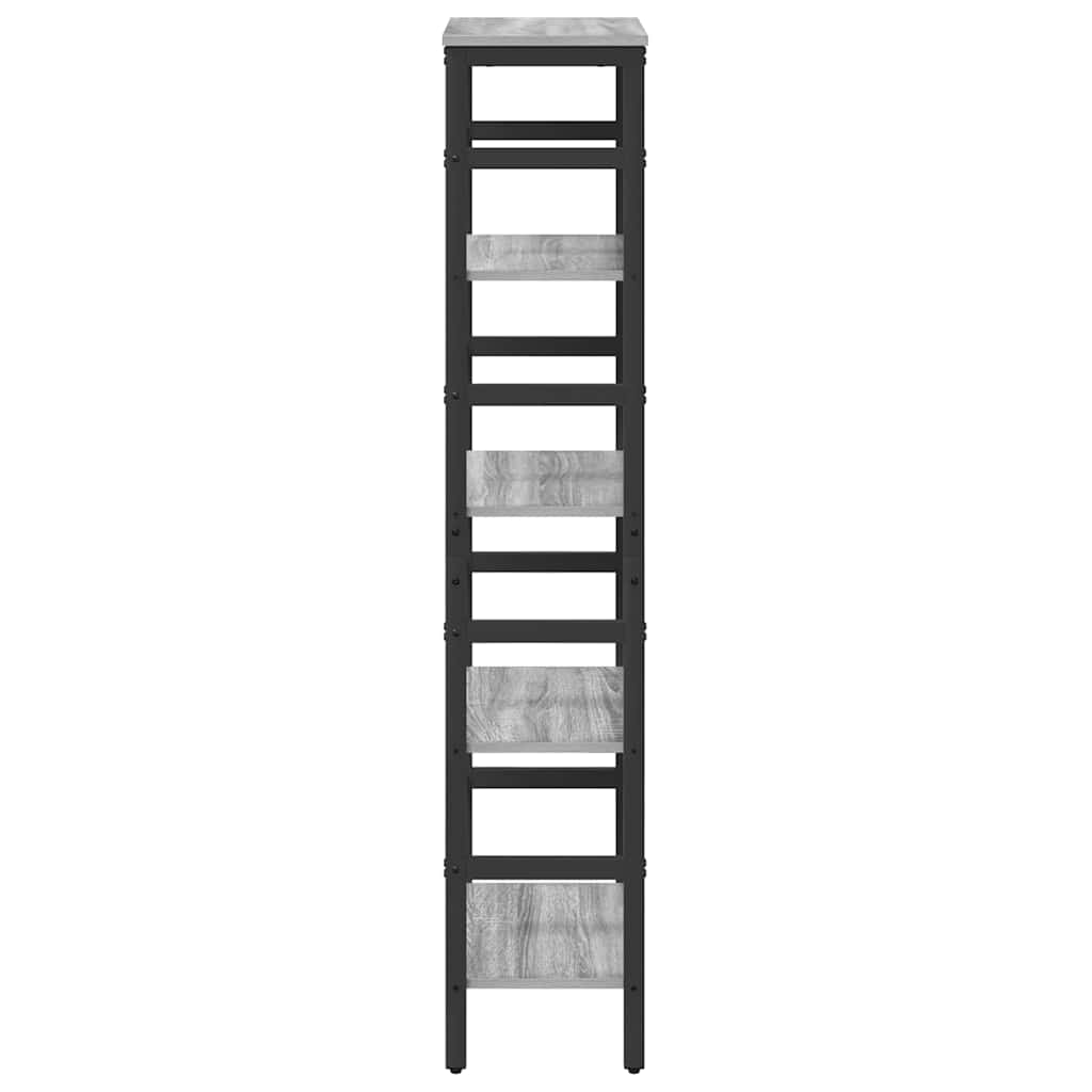 vidaXL Bücherregal Graues Sonoma 40 x 29,5 x 149 cm Holzwerkstoff