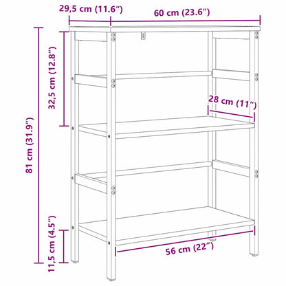 vidaXL Bücherregal Altholz 60 x 29,5 x 81 cm Holzwerkstoff
