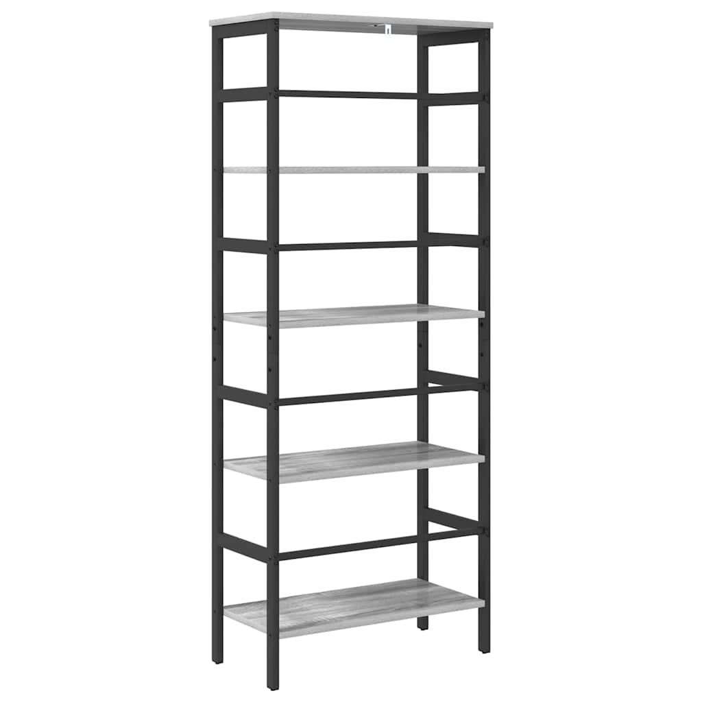 vidaXL Bücherregal Graues Sonoma 60 x 29,5 x 149 cm Holzwerkstoff