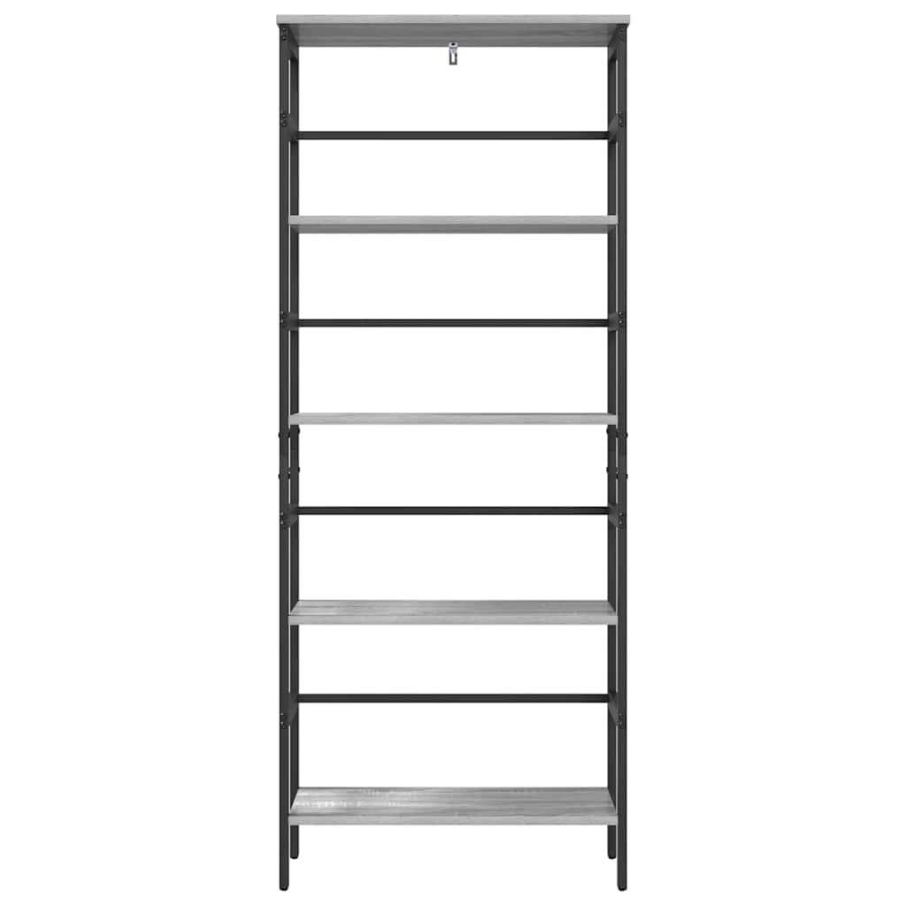 vidaXL Bücherregal Graues Sonoma 60 x 29,5 x 149 cm Holzwerkstoff