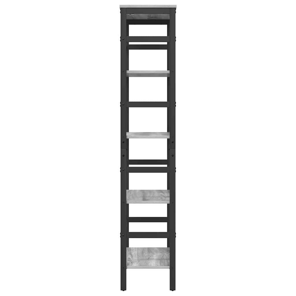 vidaXL Bücherregal Graues Sonoma 60 x 29,5 x 149 cm Holzwerkstoff