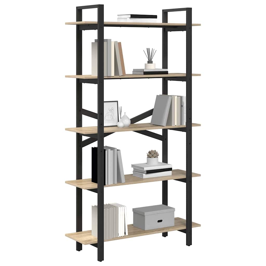 vidaXL Bücherregal Sonoma-Eiche 100 x 33,5 x 178 cm Holzwerkstoff