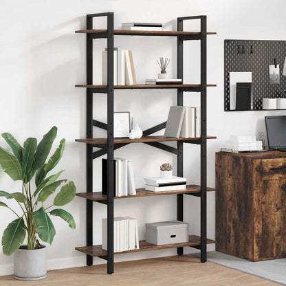 vidaXL Bücherregal Geräucherte Eiche 100 x 33,5 x 178 cm Holzwerkstoff