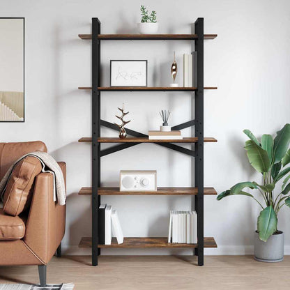 vidaXL Bücherregal Geräucherte Eiche 100 x 33,5 x 178 cm Holzwerkstoff