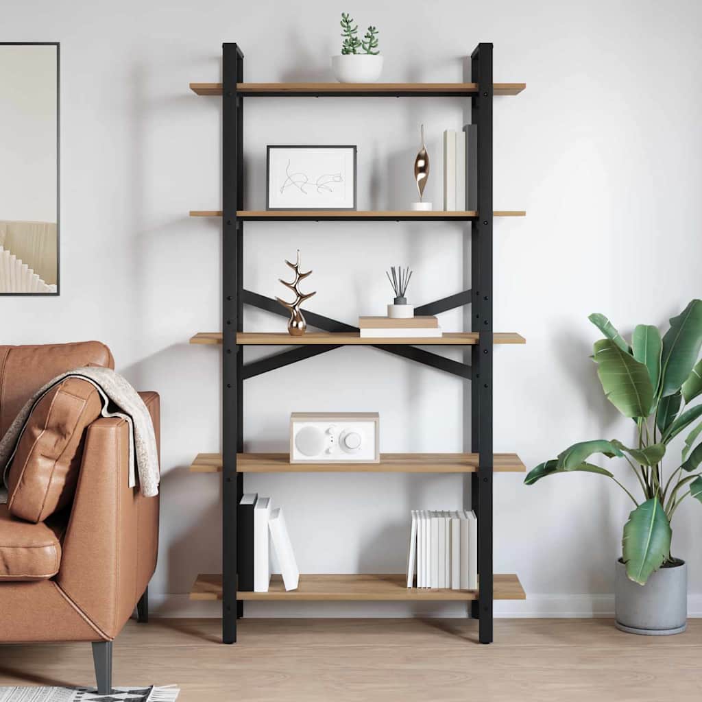 vidaXL Bücherregal Artisan-Eiche 100 x 33,5 x 178 cm Holzwerkstoff