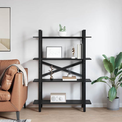 vidaXL Bücherregal Schwarz Eichen-Optik 100 x 33,5 x 140 cm