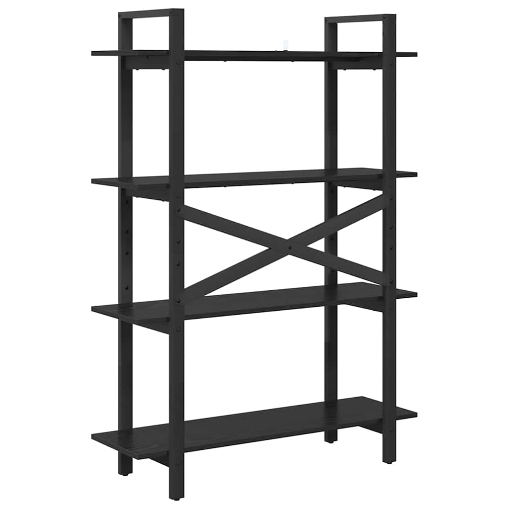vidaXL Bücherregal Schwarz Eichen-Optik 100 x 33,5 x 140 cm