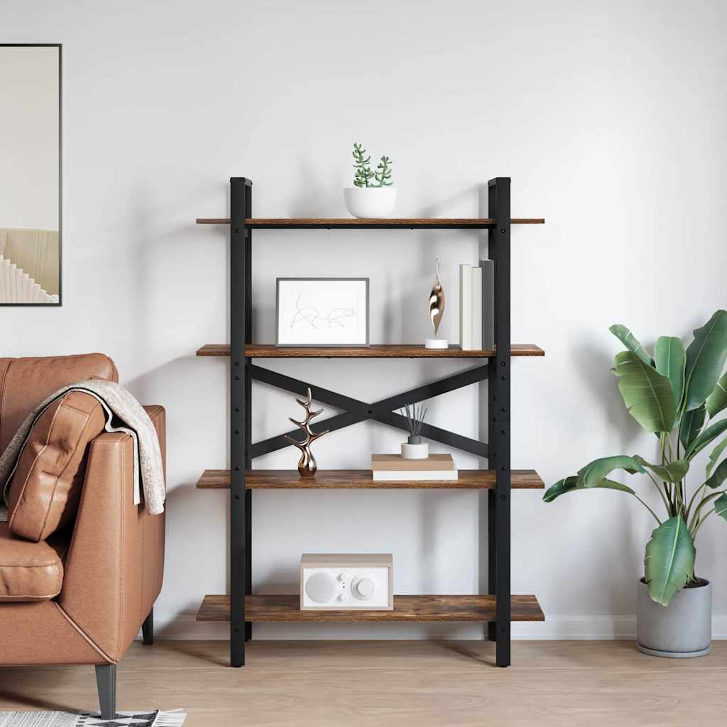 vidaXL Bücherregal Geräucherte Eiche 100 x 33,5 x 140 cm Holzwerkstoff