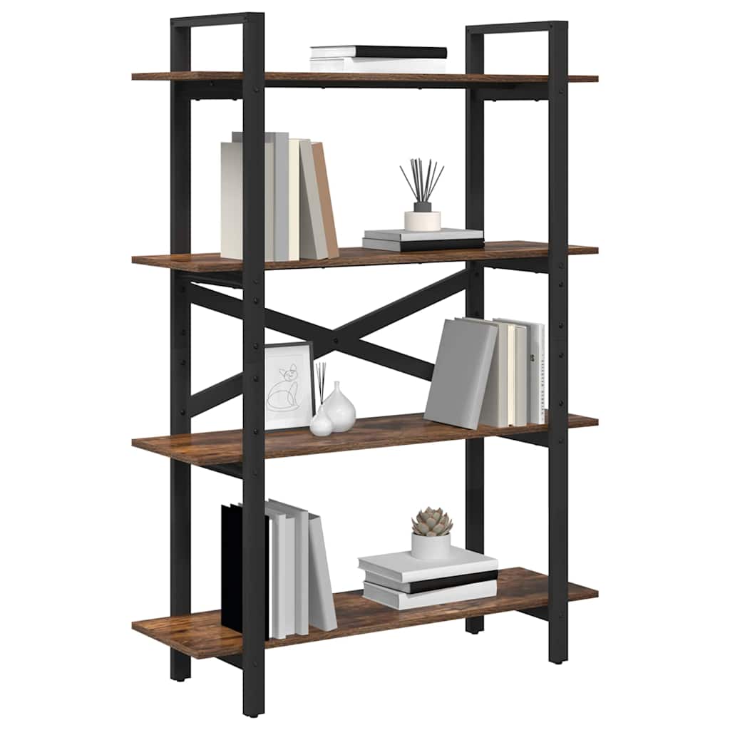 vidaXL Bücherregal Geräucherte Eiche 100 x 33,5 x 140 cm Holzwerkstoff