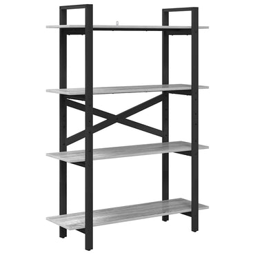 vidaXL Bücherregal Graues Sonoma 100 x 33,5 x 140 cm Holzwerkstoff