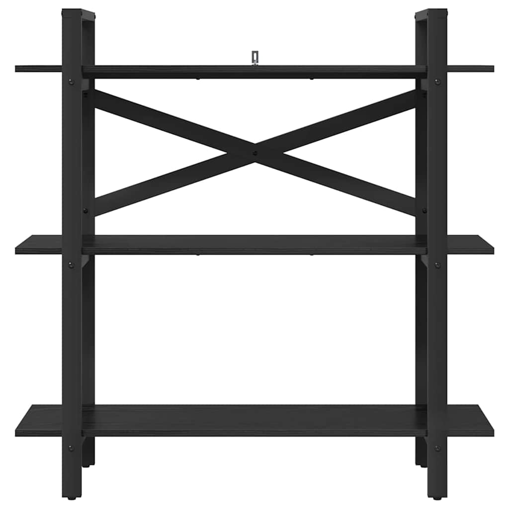 Bücherregal Schwarz Eichen-Optik 100 x 33,5 x 102 cm