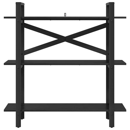 Bücherregal Schwarz Eichen-Optik 100 x 33,5 x 102 cm