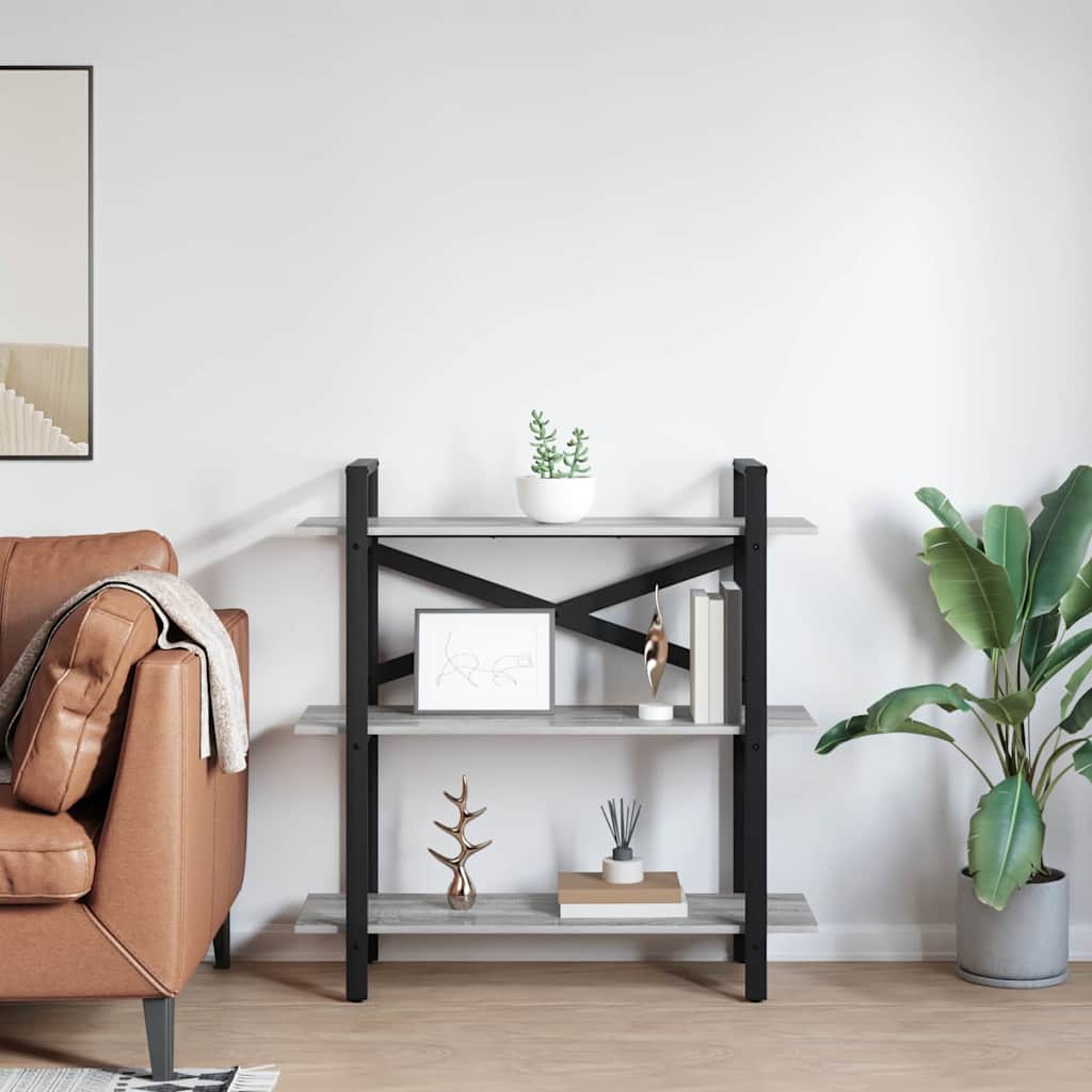 vidaXL Bücherregal Graues Sonoma 100 x 33,5 x 102 cm Holzwerkstoff
