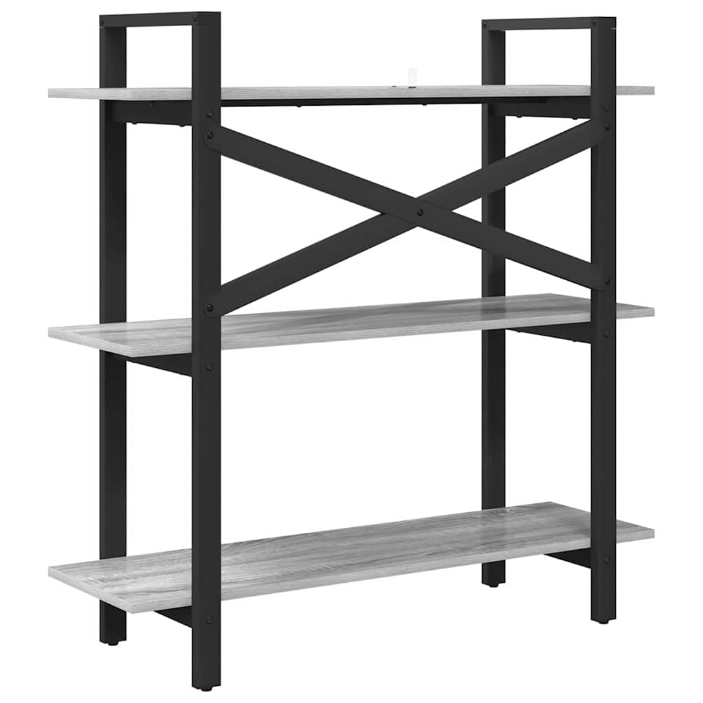 vidaXL Bücherregal Graues Sonoma 100 x 33,5 x 102 cm Holzwerkstoff