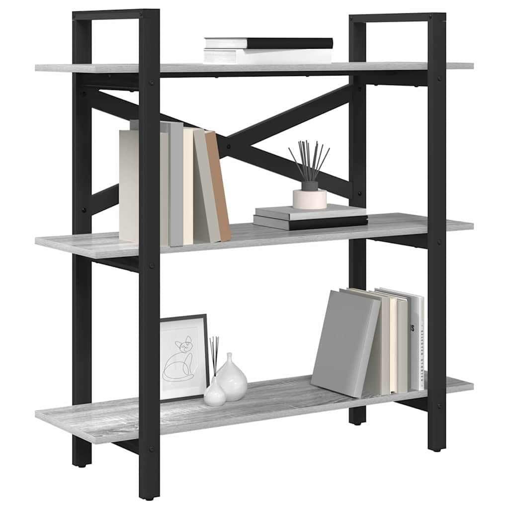 vidaXL Bücherregal Graues Sonoma 100 x 33,5 x 102 cm Holzwerkstoff