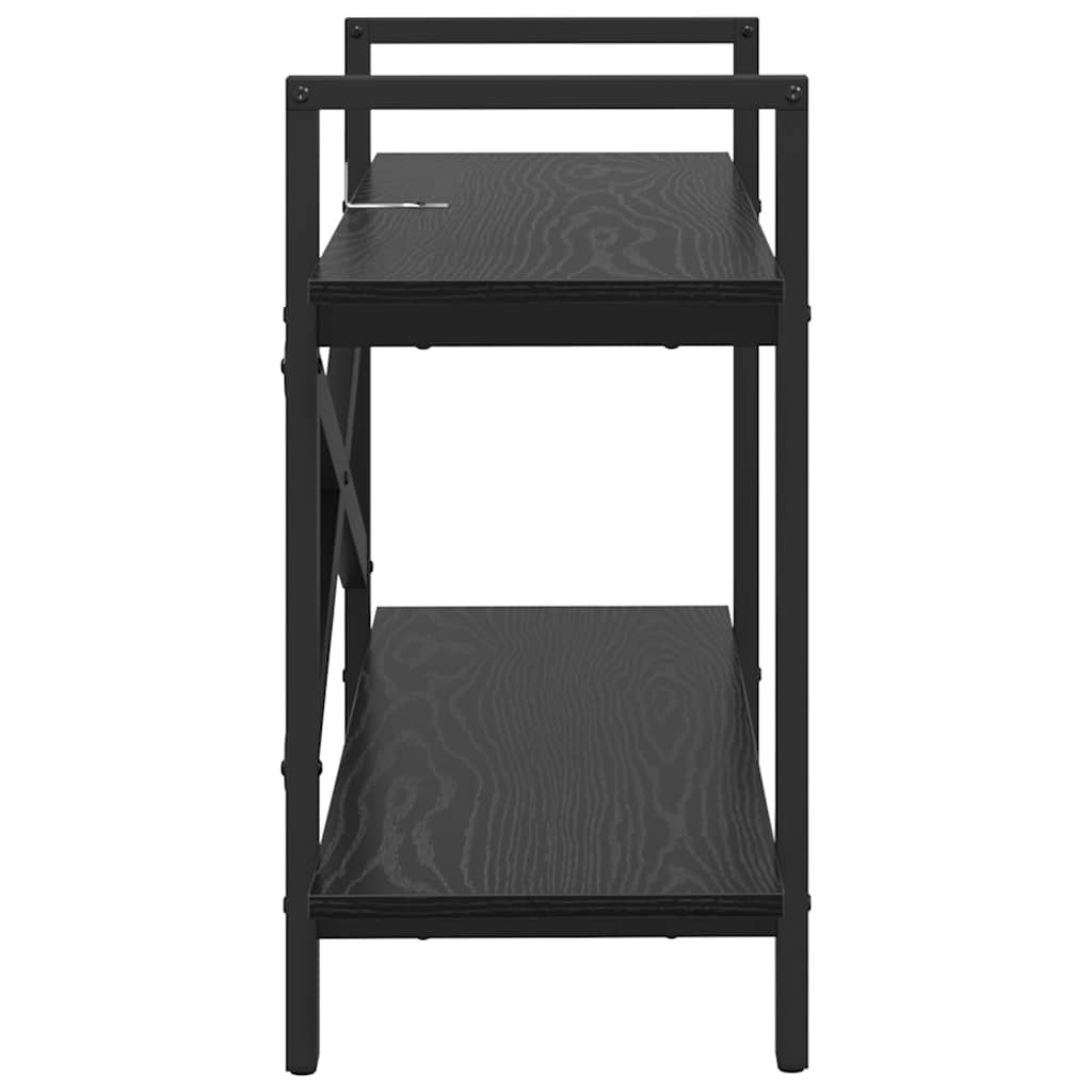 vidaXL Bücherregal Schwarz Eichen-Optik 100 x 33,5 x 64 cm