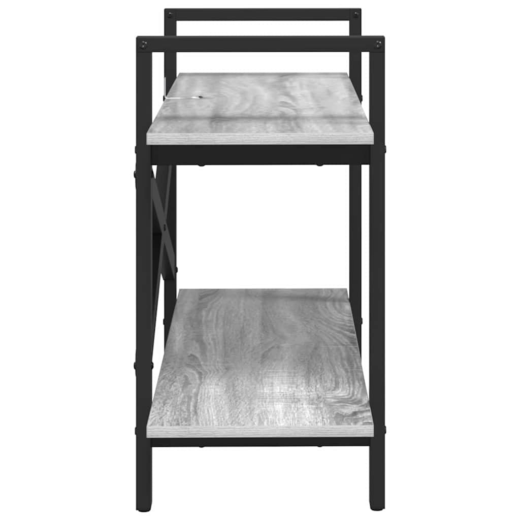 vidaXL Bücherregal Graues Sonoma 100 x 33,5 x 64 cm Holzwerkstoff