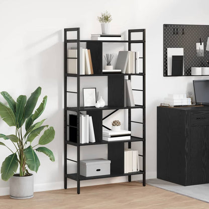 vidaXL Bücherregal Schwarz Eichen-Optik 75 x 30 x 156 cm Holzwerkstoff