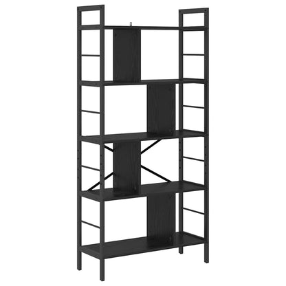 vidaXL Bücherregal Schwarz Eichen-Optik 75 x 30 x 156 cm Holzwerkstoff