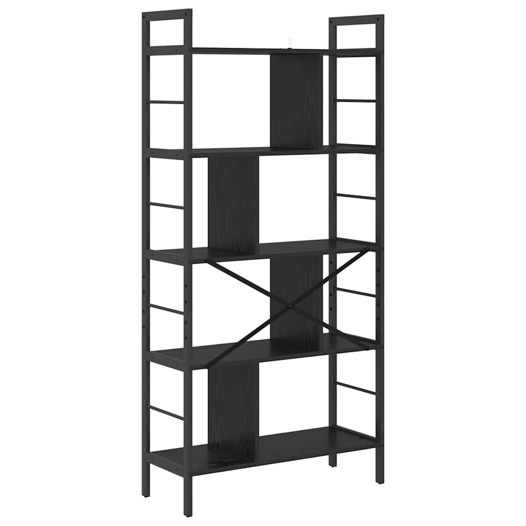 vidaXL Bücherregal Schwarz Eichen-Optik 75 x 30 x 156 cm Holzwerkstoff