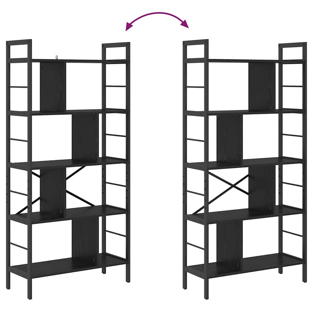 vidaXL Bücherregal Schwarz Eichen-Optik 75 x 30 x 156 cm Holzwerkstoff