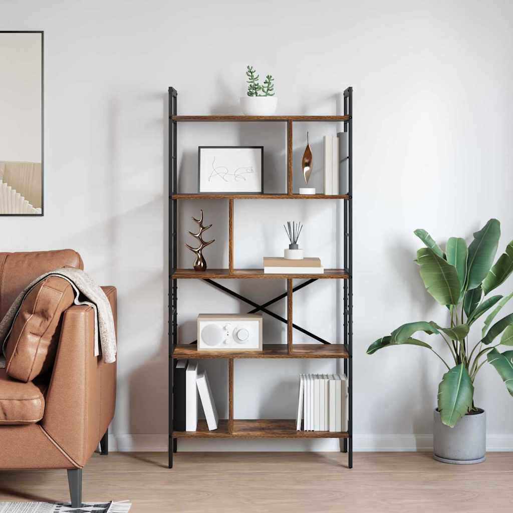 vidaXL Bücherregal Geräucherte Eiche 75 x 30 x 156 cm Holzwerkstoff