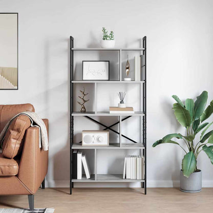vidaXL Bücherregal Graues Sonoma 75 x 30 x 156 cm Holzwerkstoff