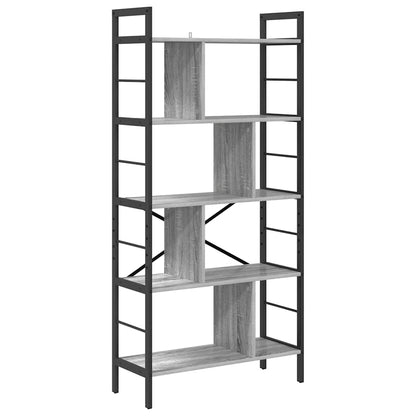 vidaXL Bücherregal Graues Sonoma 75 x 30 x 156 cm Holzwerkstoff