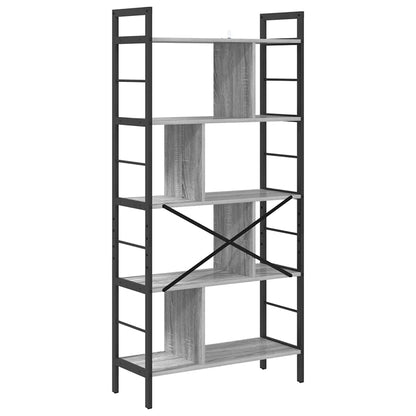 vidaXL Bücherregal Graues Sonoma 75 x 30 x 156 cm Holzwerkstoff