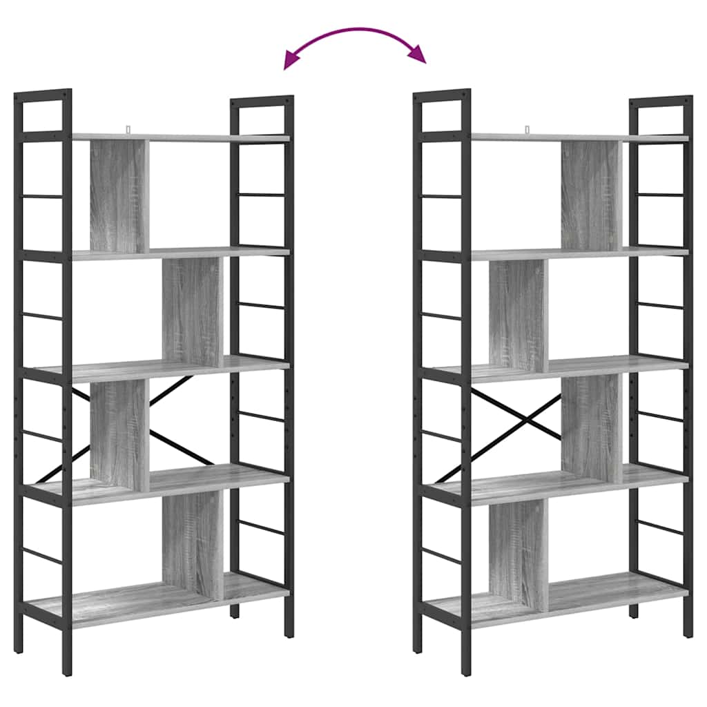 vidaXL Bücherregal Graues Sonoma 75 x 30 x 156 cm Holzwerkstoff