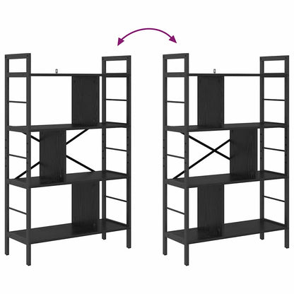 vidaXL Bücherregal Schwarz Eichen-Optik 75 x 30 x 123,5 cm