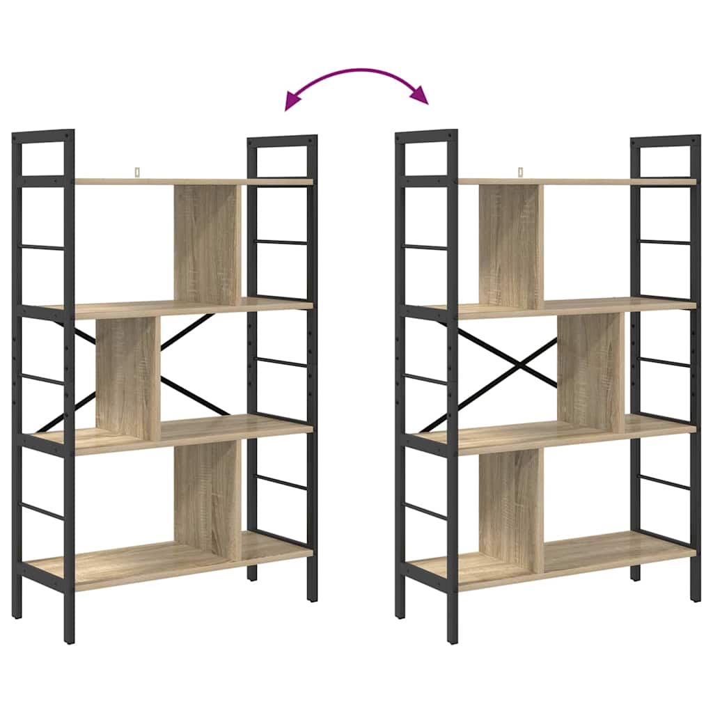vidaXL Bücherregal Sonoma-Eiche 75 x 30 x 123,5 cm Holzwerkstoff