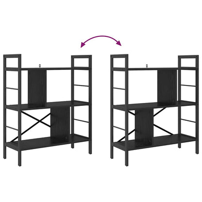 Bücherregal Schwarz Eichen-Optik 75 x 30 x 91 cm Holzwerkstoff