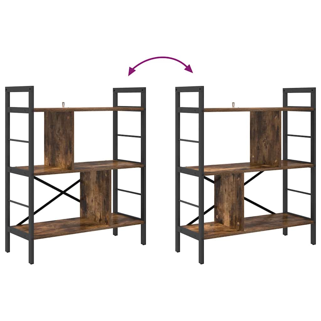 vidaXL Bücherregal Geräucherte Eiche 75 x 30 x 91 cm Holzwerkstoff