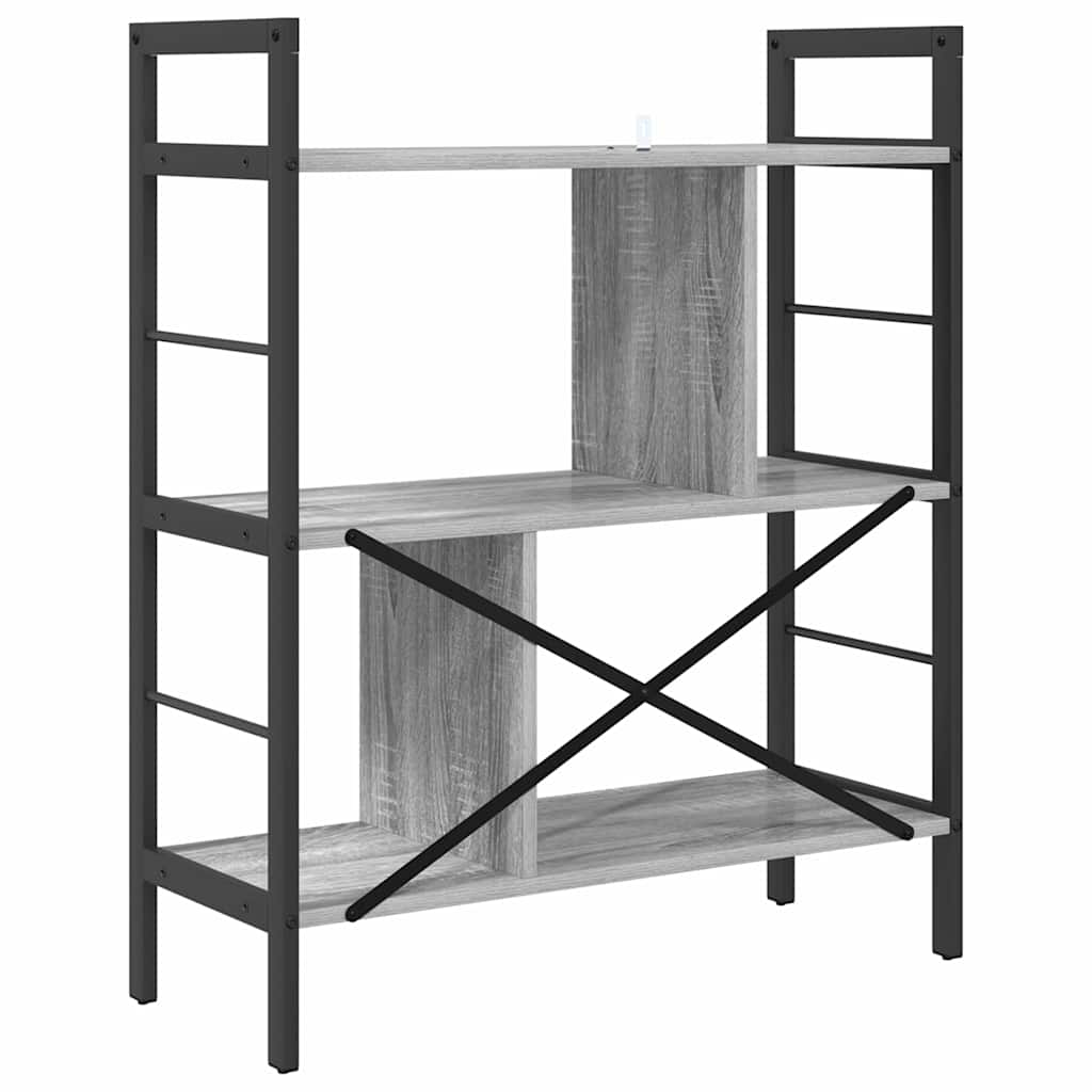 vidaXL Bücherregal Graues Sonoma 75 x 30 x 91 cm Holzwerkstoff