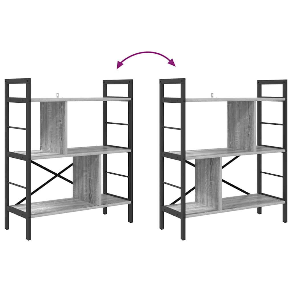 vidaXL Bücherregal Graues Sonoma 75 x 30 x 91 cm Holzwerkstoff