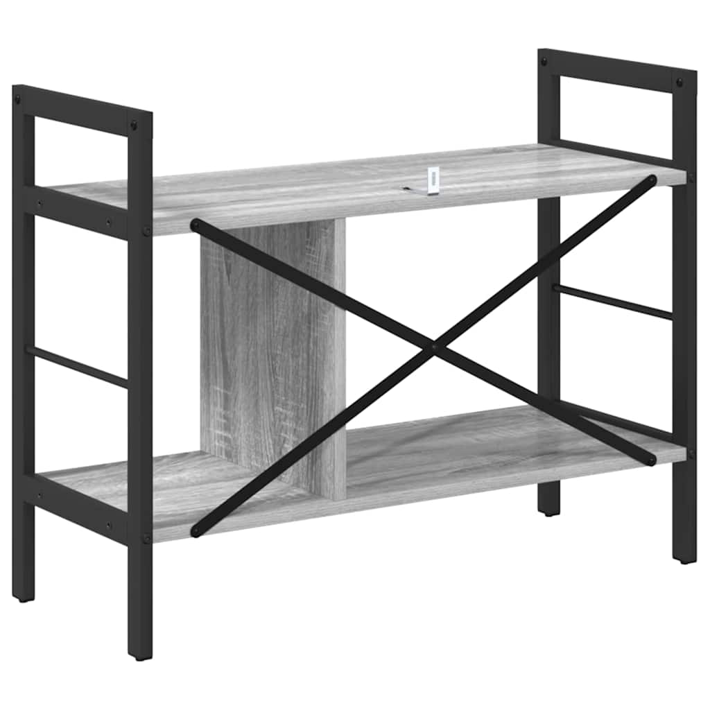 vidaXL Bücherregal Graues Sonoma 75 x 30 x 58,5 cm Holzwerkstoff