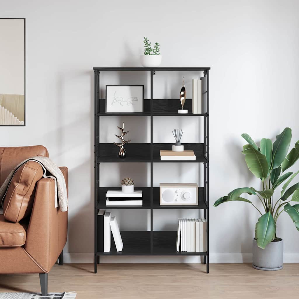 vidaXL Bücherregal Schwarz Eichen-Optik 82 x 32 x 144,5 cm