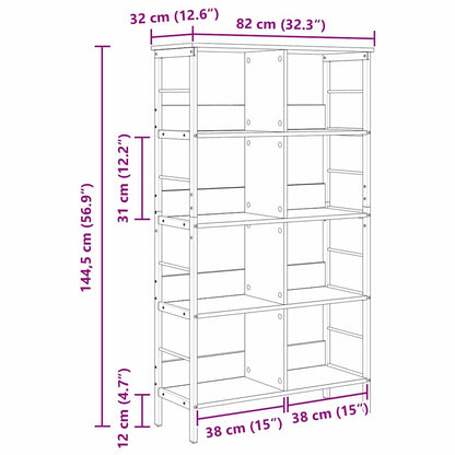 Bücherregal Sonoma-Eiche 82 x 32 x 144,5 cm Holzwerkstoff