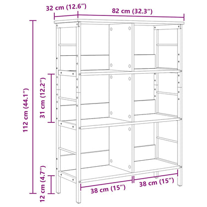 vidaXL Bücherregal Sonoma-Eiche 82 x 32 x 112 cm Holzwerkstoff