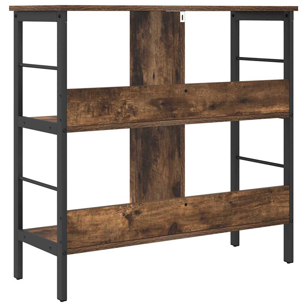 vidaXL Bücherregal Geräucherte Eiche 82 x 32 x 79 cm Holzwerkstoff