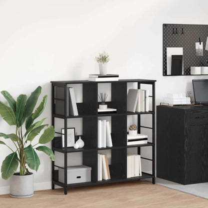 vidaXL Bücherregal Schwarz Eichen-Optik 102 x 32 x 104,5 cm