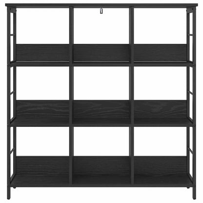 vidaXL Bücherregal Schwarz Eichen-Optik 102 x 32 x 104,5 cm