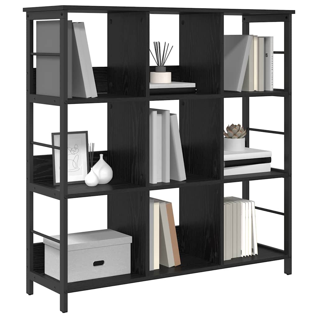 vidaXL Bücherregal Schwarz Eichen-Optik 102 x 32 x 104,5 cm