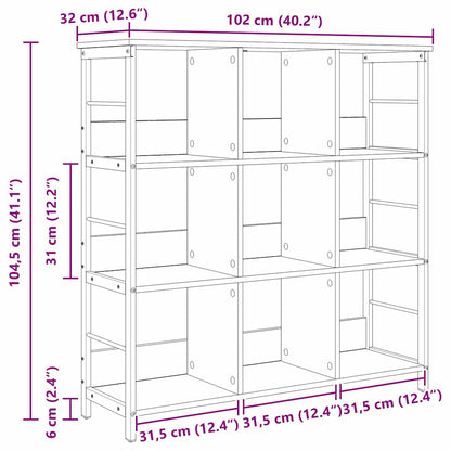 vidaXL Bücherregal Altholz 102 x 32 x 104,5 cm Holzwerkstoff