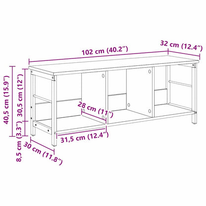 vidaXL Bücherregal Sonoma-Eiche 102 x 32 x 40,5 cm Holzwerkstoff