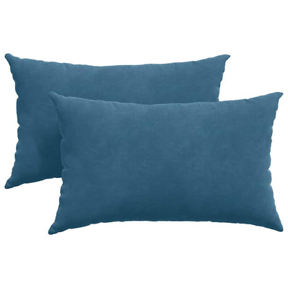 vidaXL Sofakissen 2 Stück Blau 50 x 30 cm Cordstoff