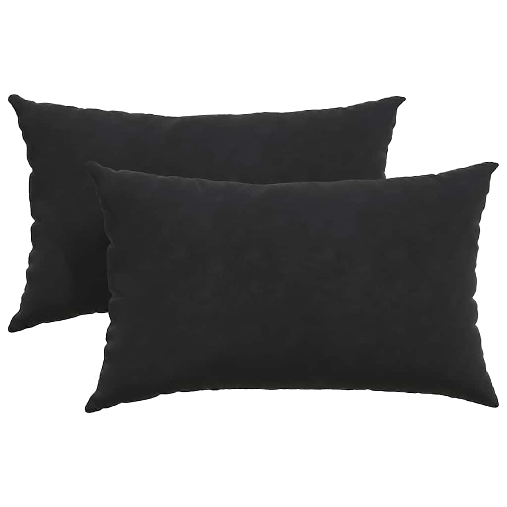 vidaXL Coussins de canapé 2 pcs Noir 50x30 cm Velours côtelé