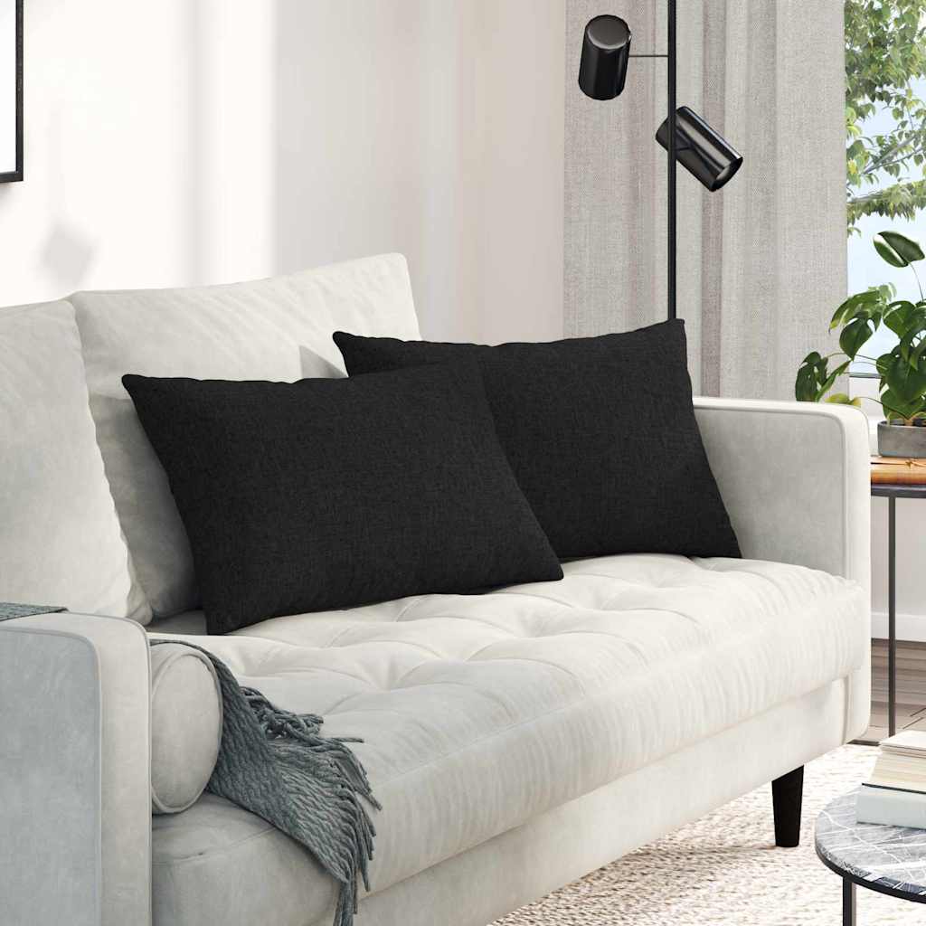 vidaXL Sofakissen 2 pcs Schwarz 60 x 40 cm Stoff